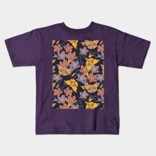 Butterflies and Flowers Night Kids T-Shirt